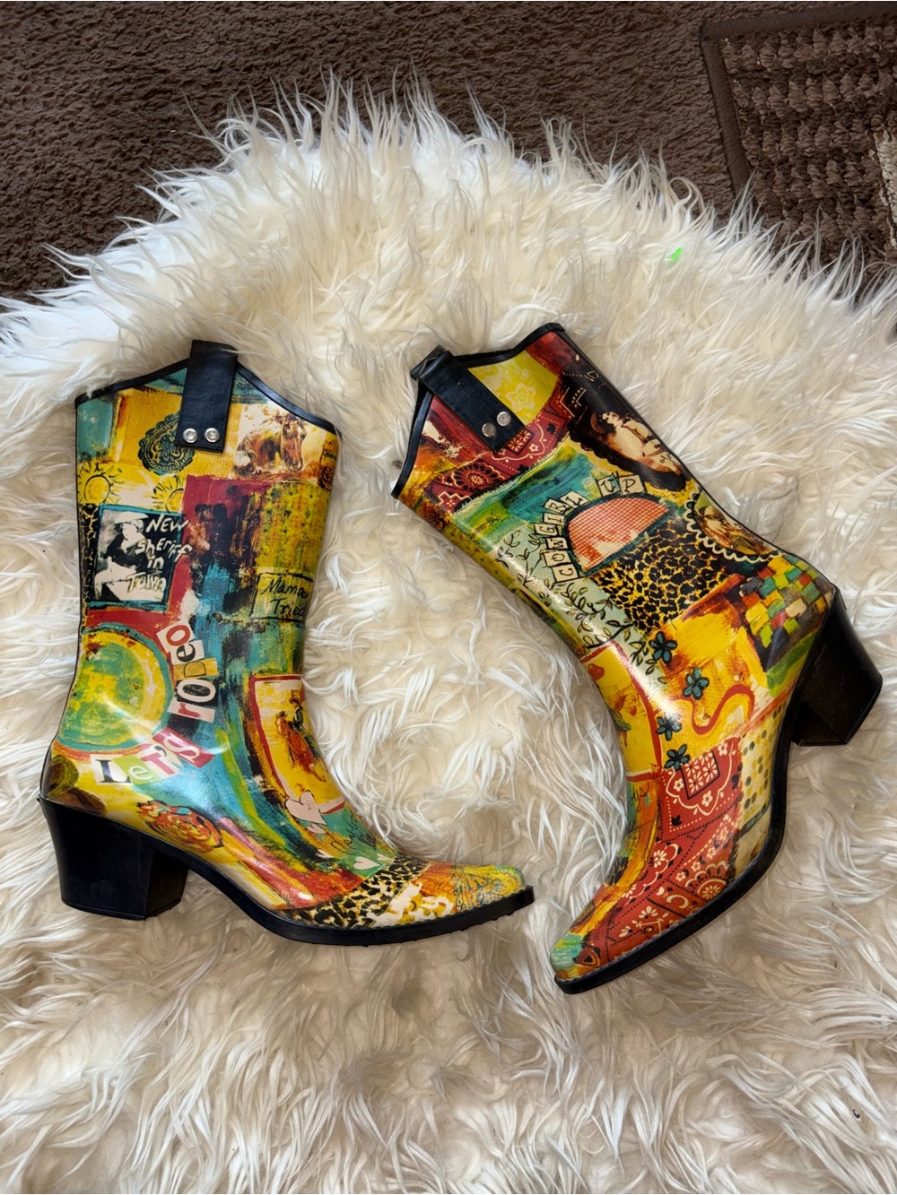 Colorful Patchwork Women's Ankle Boots - Multi